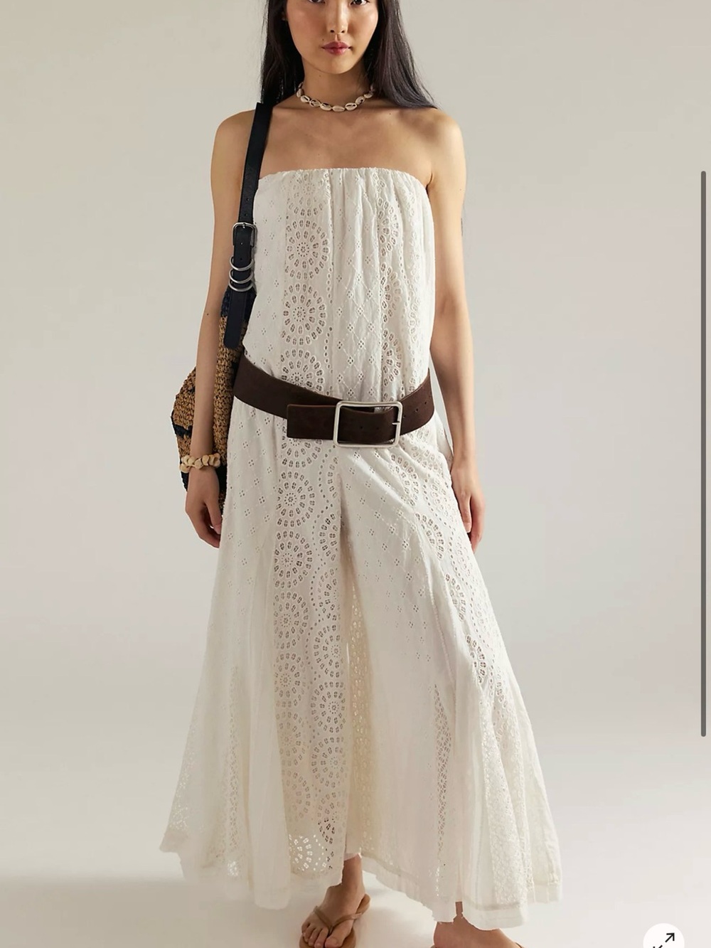 Strapless White Eyelet FREE PEOPLE Culotte Jumpsuit